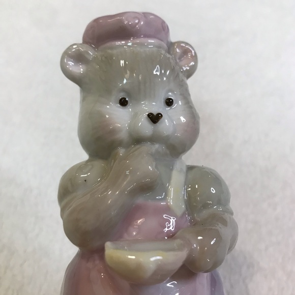 Teddy Bear heart salt and pepper shakers cook and chef couple vintage ceramic - Picture 5 of 12